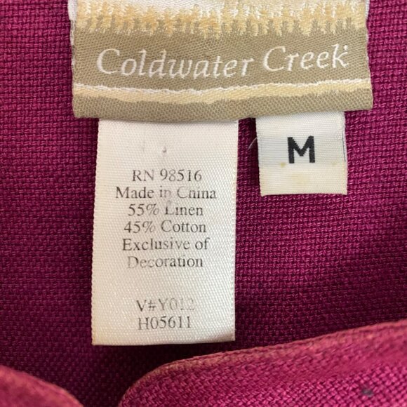 Coldwater Creek Embroidered Floral Linen-Blend Jacket M Colorblock Boho Artsy - Picture 8 of 9